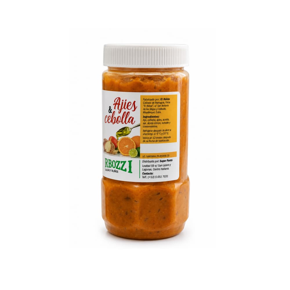 Ajo, ajíes y cebolla molidos en aceite Sabrozzi (500 g / 1.1 lb) - 2