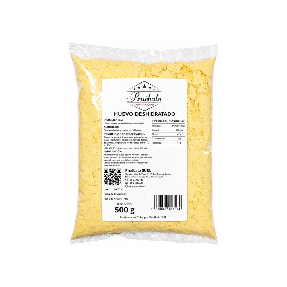 Huevo entero deshidratado Pruébalo (500 g / 1.1 lb)