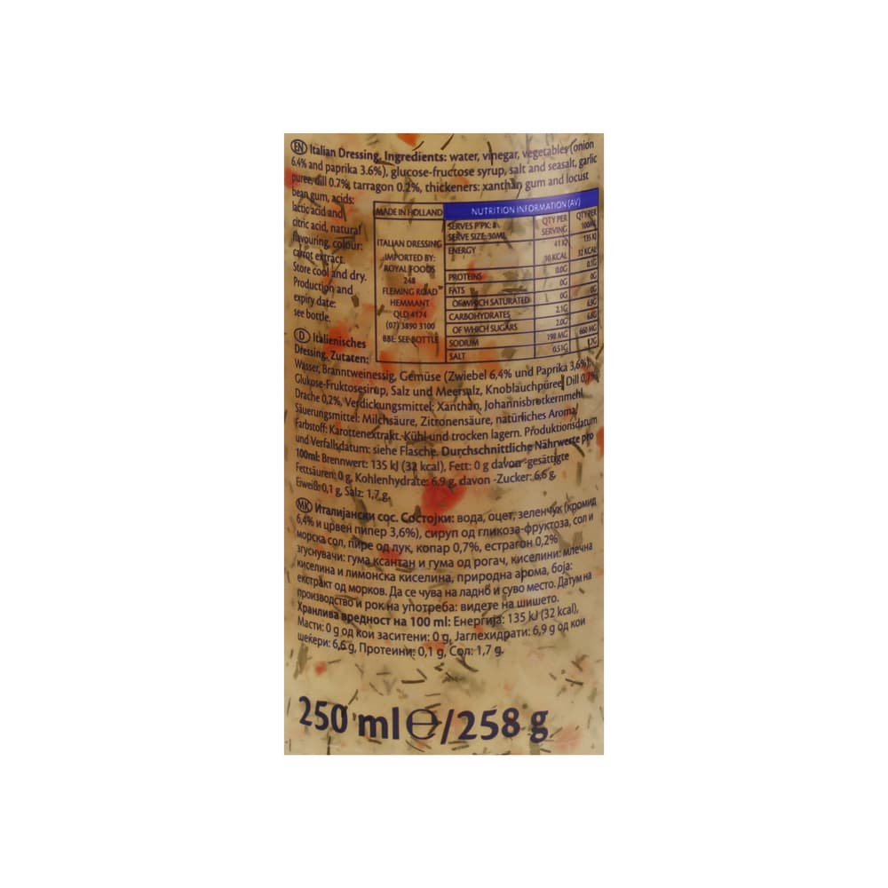 Aderezo italiano Remia (250 ml) - 4