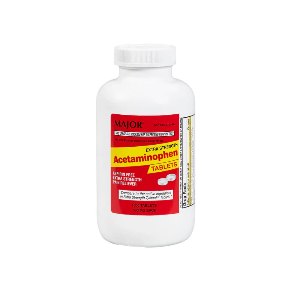 Acetaminofén sin aspirina 500 mg Major (1000 tabletas)