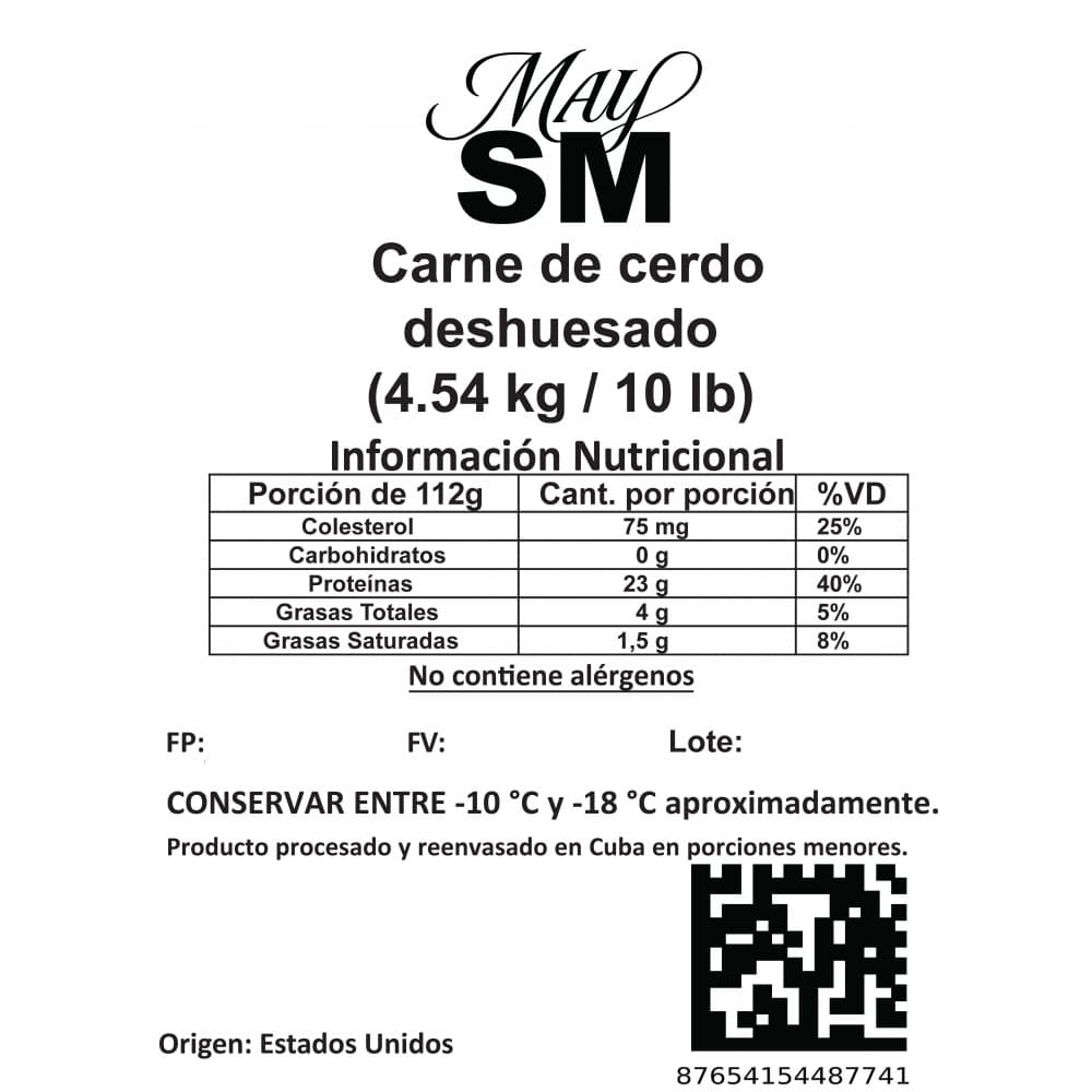 Carne de cerdo deshuesado May SM (4.54 kg / 10 lb) - 3