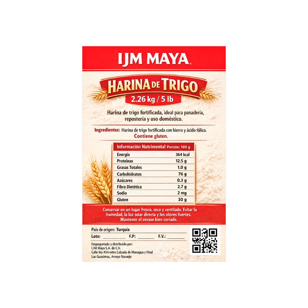 Harina de trigo fortificada IJM Maya (2.26 kg / 5 lb) - 2