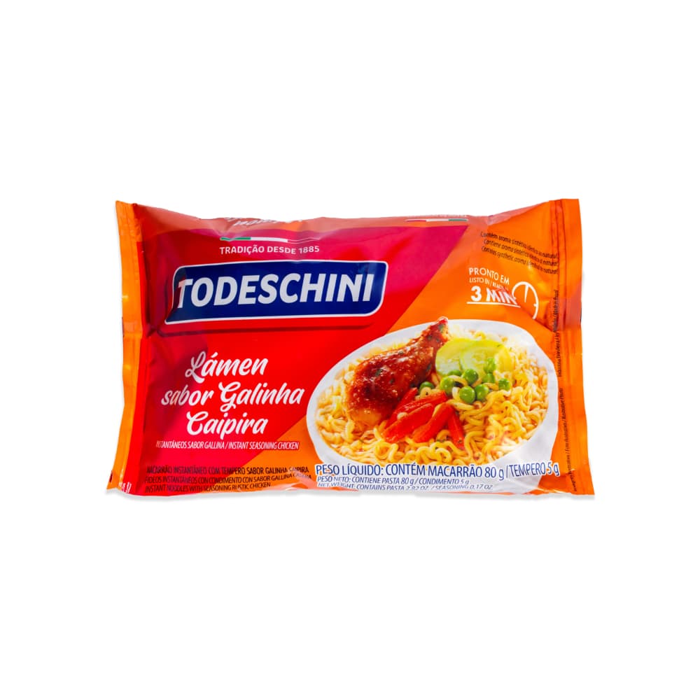 Fideos instantáneos sabor a pollo de corral Todeschini (85 g / 2.99 oz)