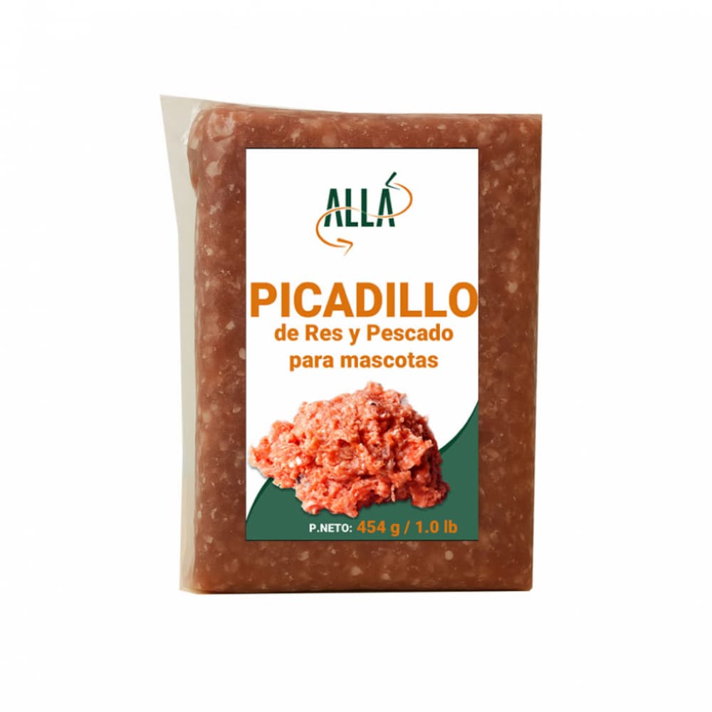 Picadillo de res y pescado para mascotas Allá (454 g / 1 lb)