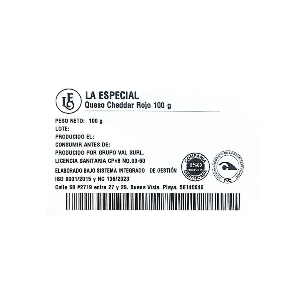 Queso Cheddar Rojo Lasqueado La Especial (100 g / 3.5 oz) - 2