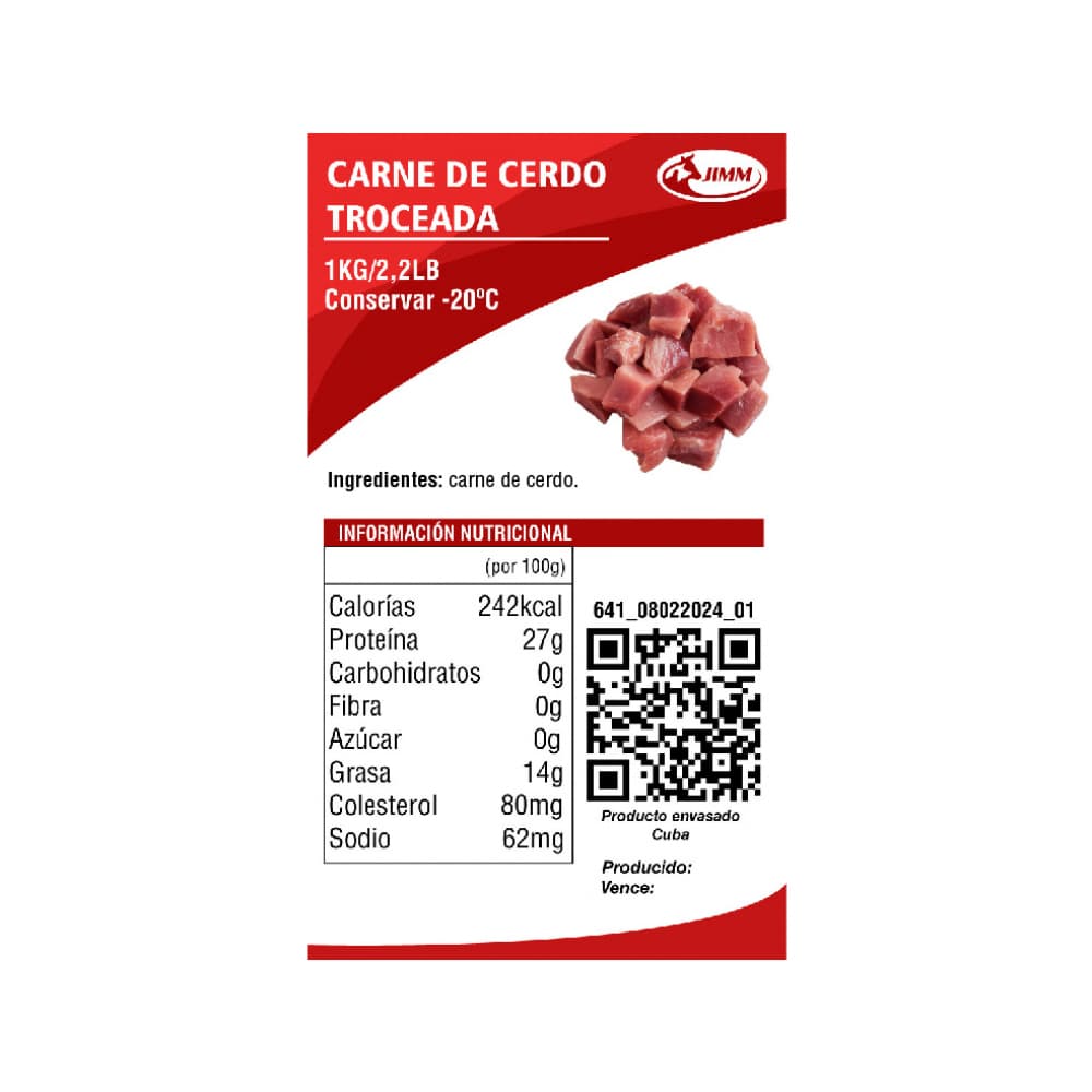 Carne de cerdo troceada Jimm (1 kg / 2.2 lb) - 4