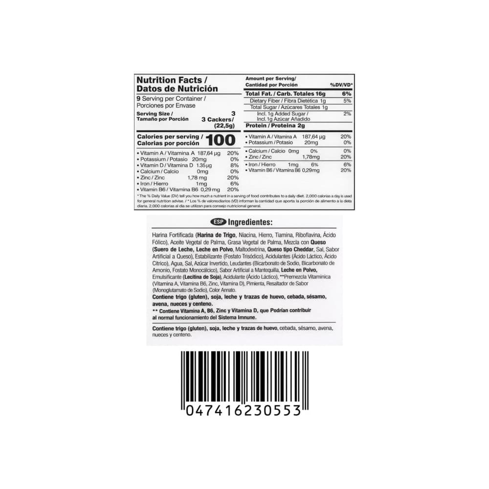 Galletas saladas sabor queso y mantequilla Dux (202.5 g / 7.14 oz) - 2