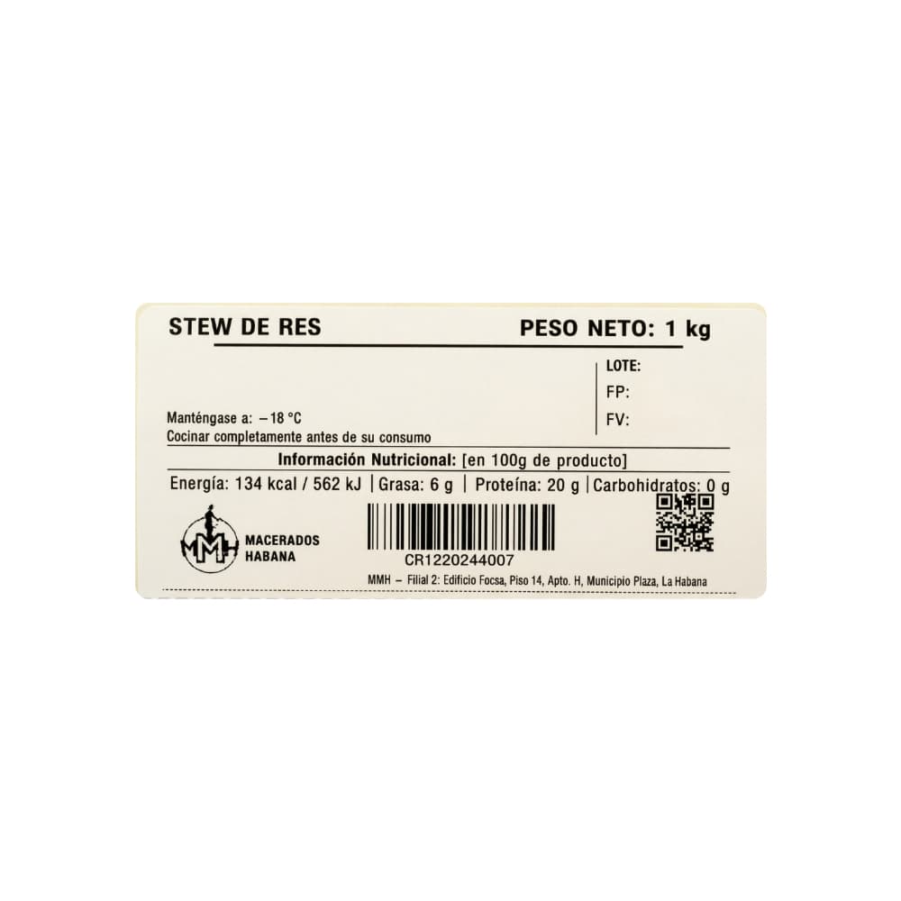 Carne troceada de res Macerados Habana (1 kg / 2.2 lb) - 3
