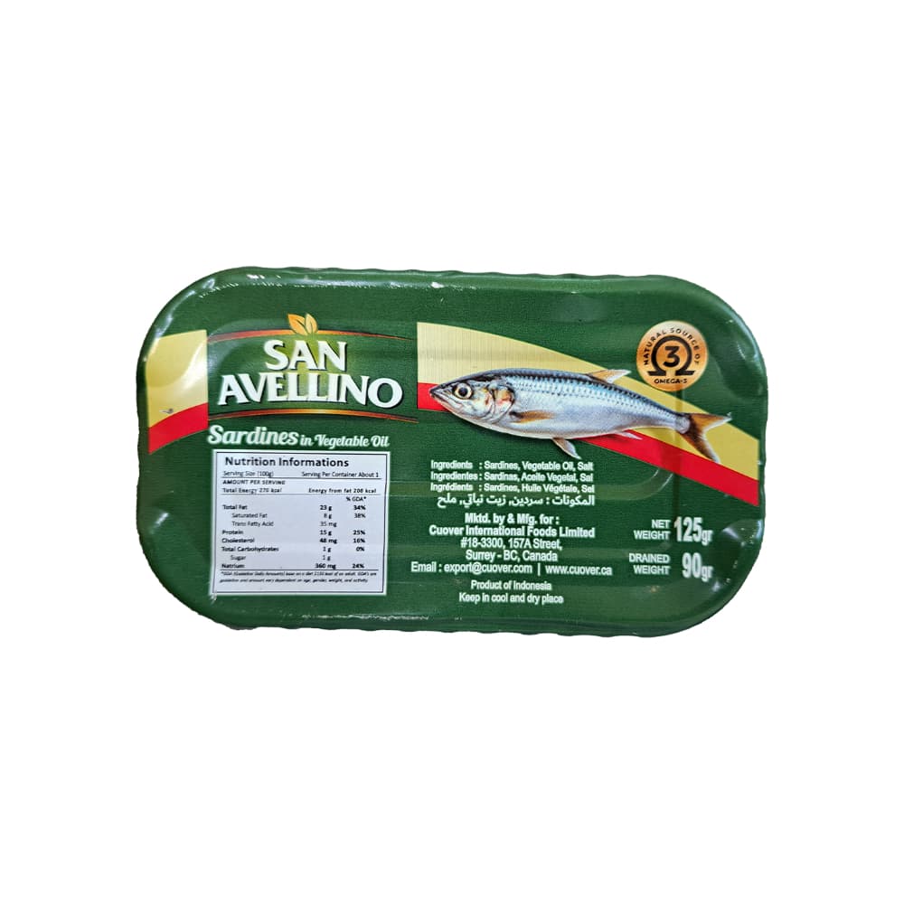 Sardinas en aceite vegetal San Avellino (125 g / 4.40 oz) - 7