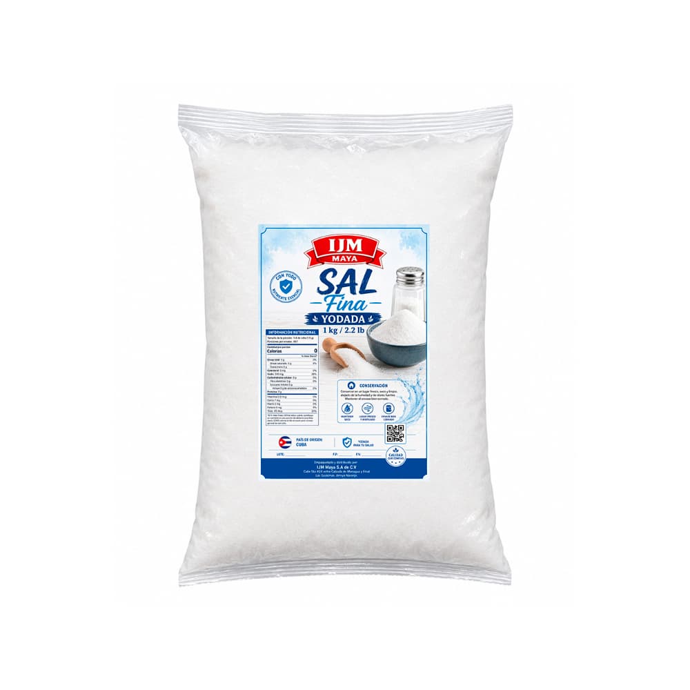 Sal fina yodada IJM Maya (1 kg / 2.2 lb)