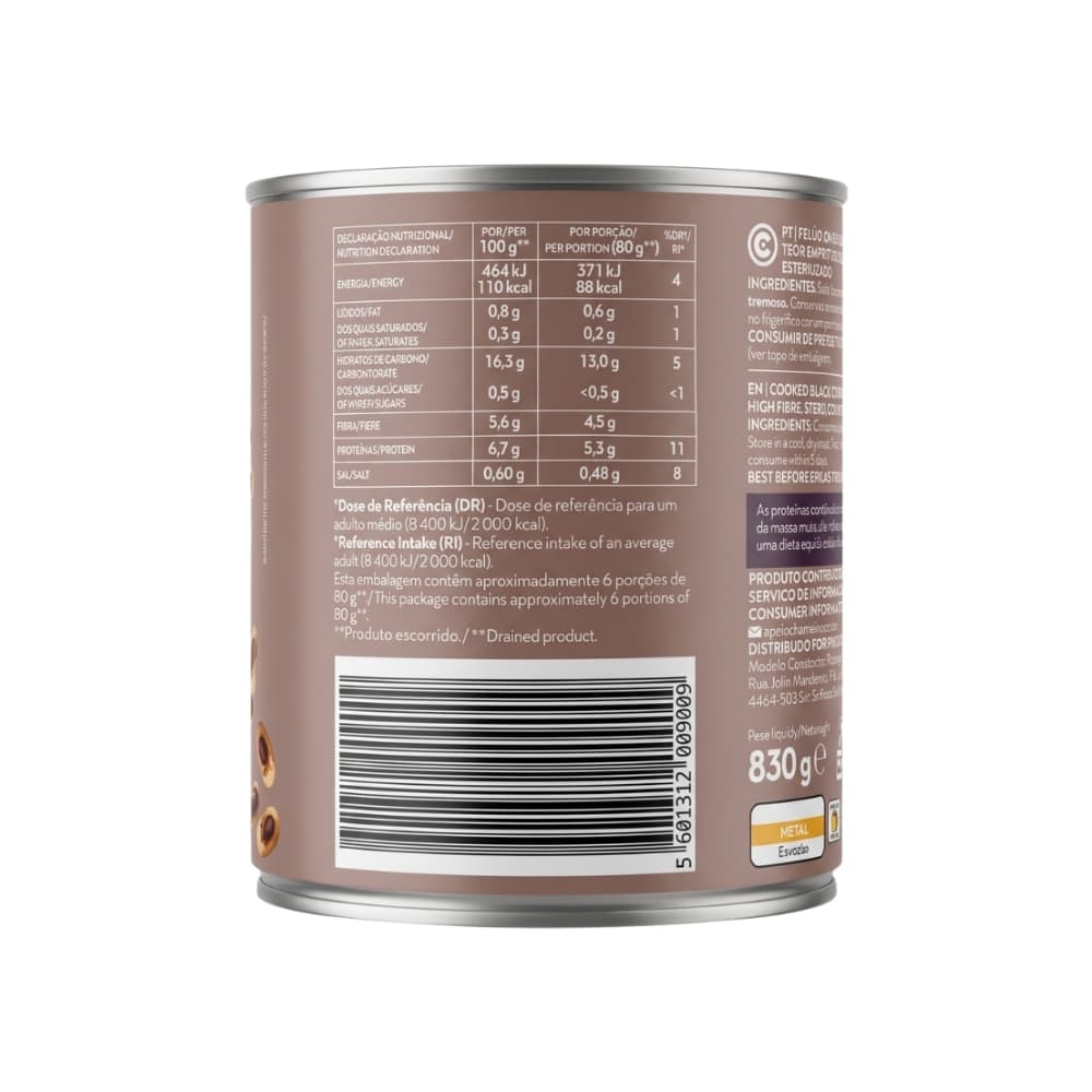 Judías carilla cocidas Continente (830 g / 1.83 lb) - 2