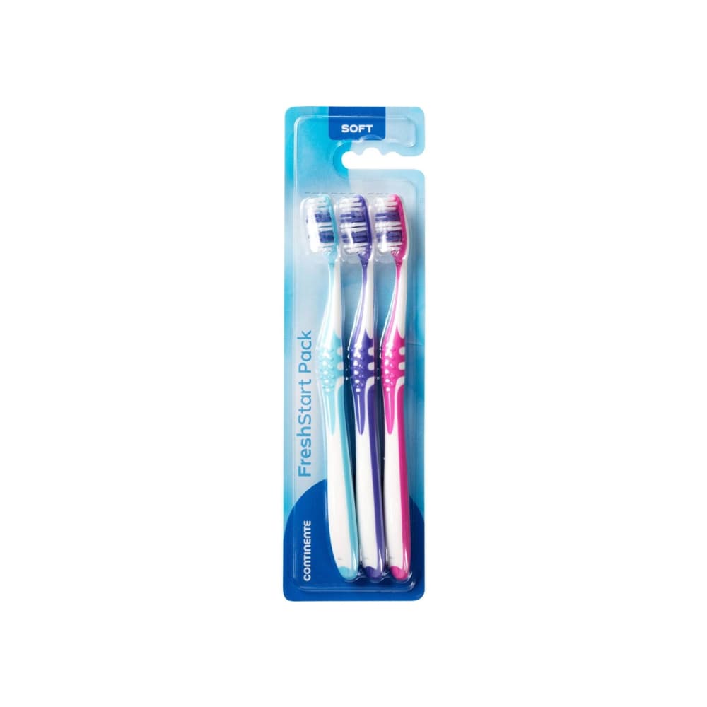 Cepillo de dientes de cerdas suaves Fresh Start (3 U)