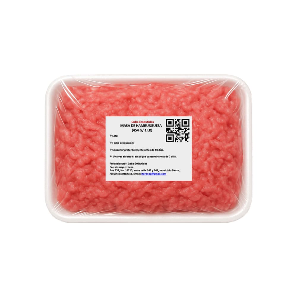 Masa de hamburguesa especial Cuba Embutidos (454 g / 1 lb) - 4