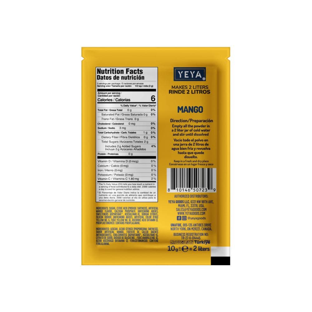 Refresco instantáneo sabor mango YEYA (10 g / 0.35 oz) - 2