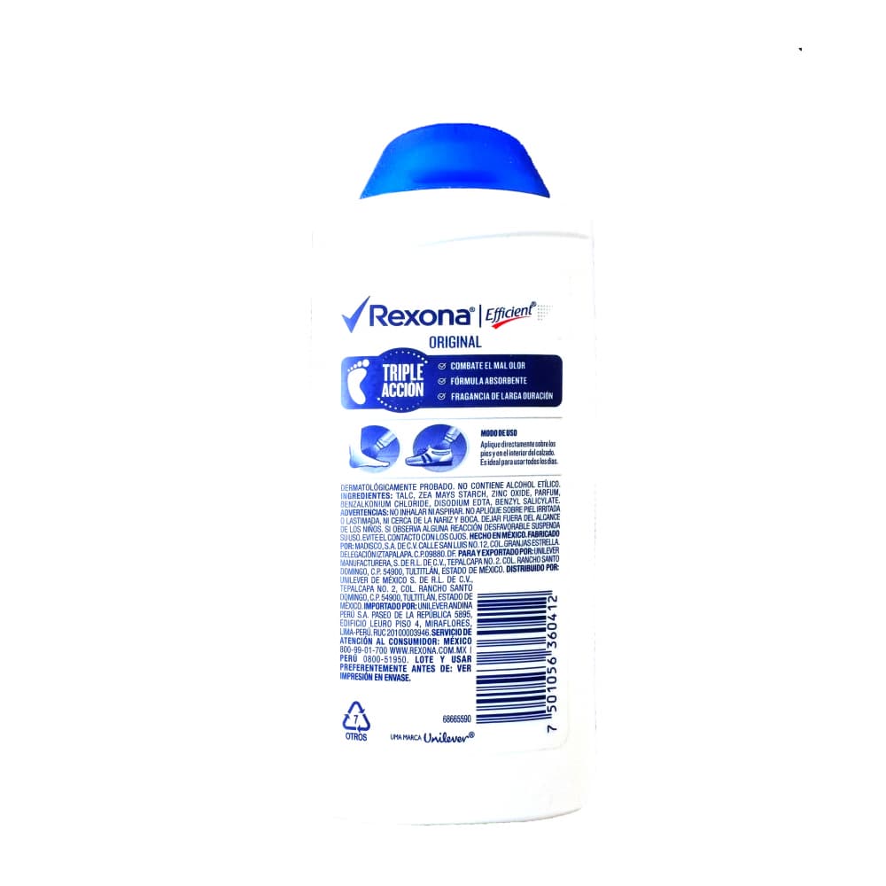 Talco desodorante para pies Rexona (100 g / 3.53 oz) - 2