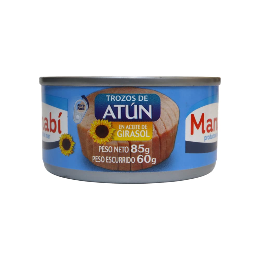 Atún en trozos en aceite de girasol Manabí (85 g / 3 oz)