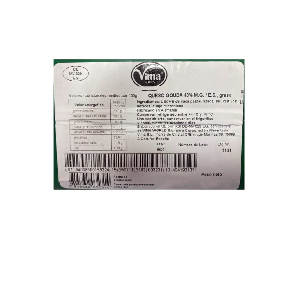 Queso Gouda Vima Foods (3 kg / 6.61 lb) - 3