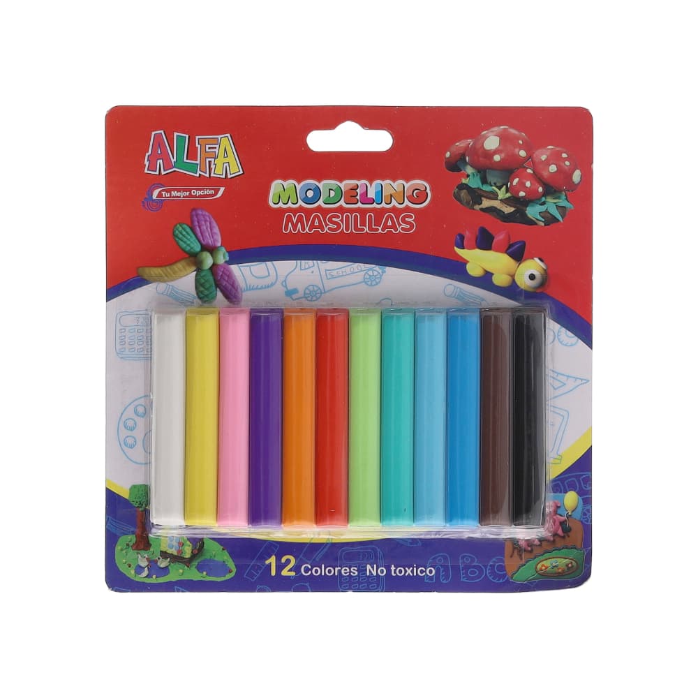 Plastilina de 12 colores ALFA