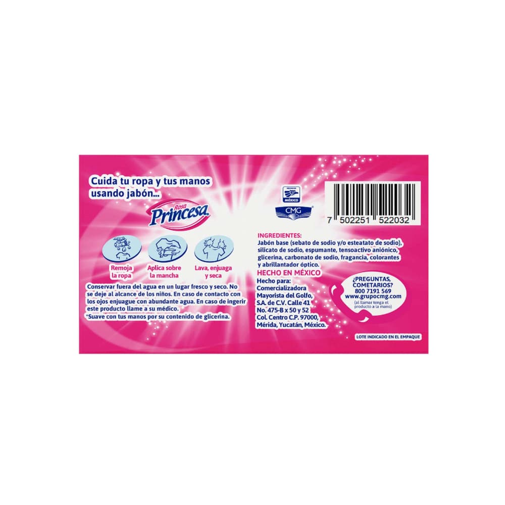 Jabón de lavar rosa Princesa (200 g / 7.05 oz) - 3