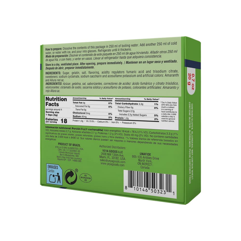 Gelatina sabor cereza YEYA (20 g) - 2