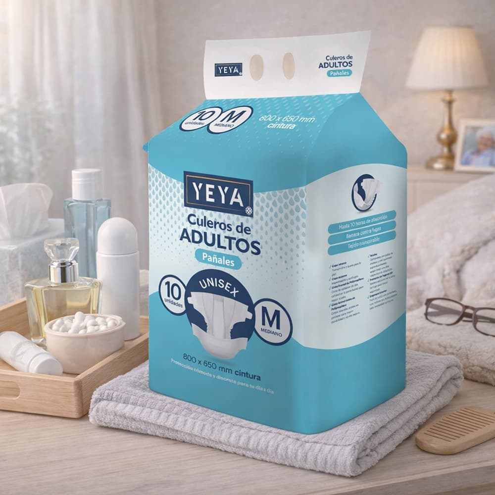 Pañales desechables para adultos talla M YEYA (10 U) - 2