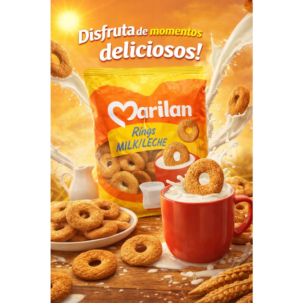 Galleta de leche con forma de rosquilla Rings Marilan (300 g / 10.58 oz) - 4