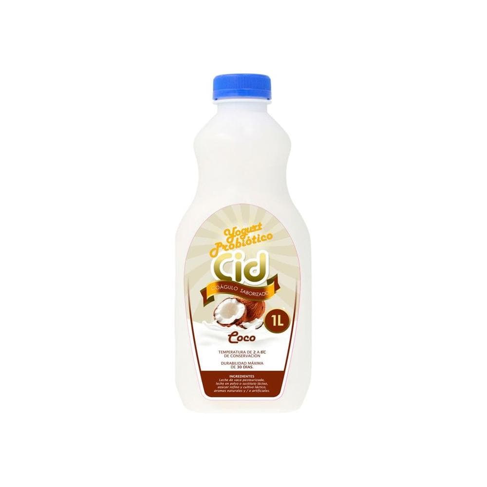 Yogurt probiótico de coágulo saborizado de coco Cid (1 L)