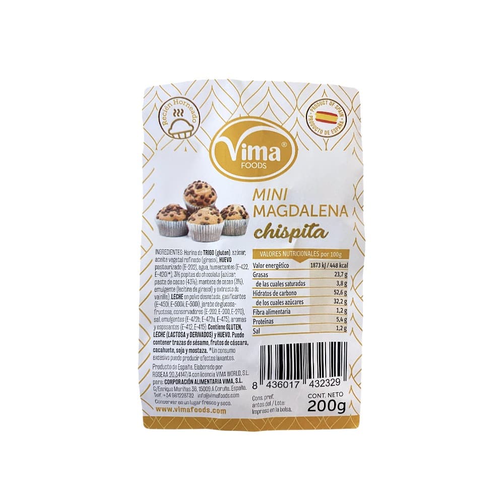 Mini magdalena chispita Vima Foods (200 g / 7.05 oz) - 3