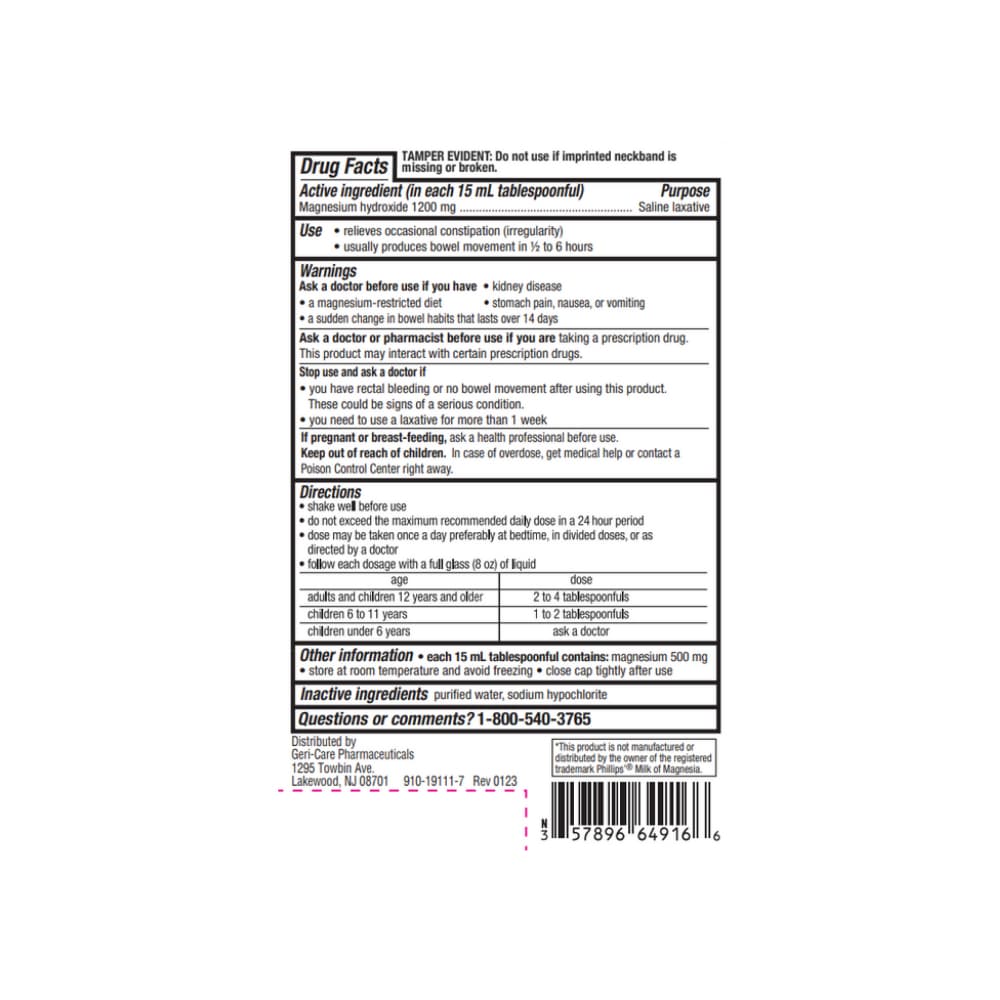 Leche de Magnesia Gericare (473 mL / 16 fl oz) - 2