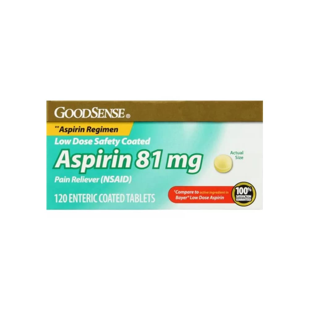 Aspirina. Ácido acetilsalicílico 81 mg GoodSense (120 tabletas) - 6