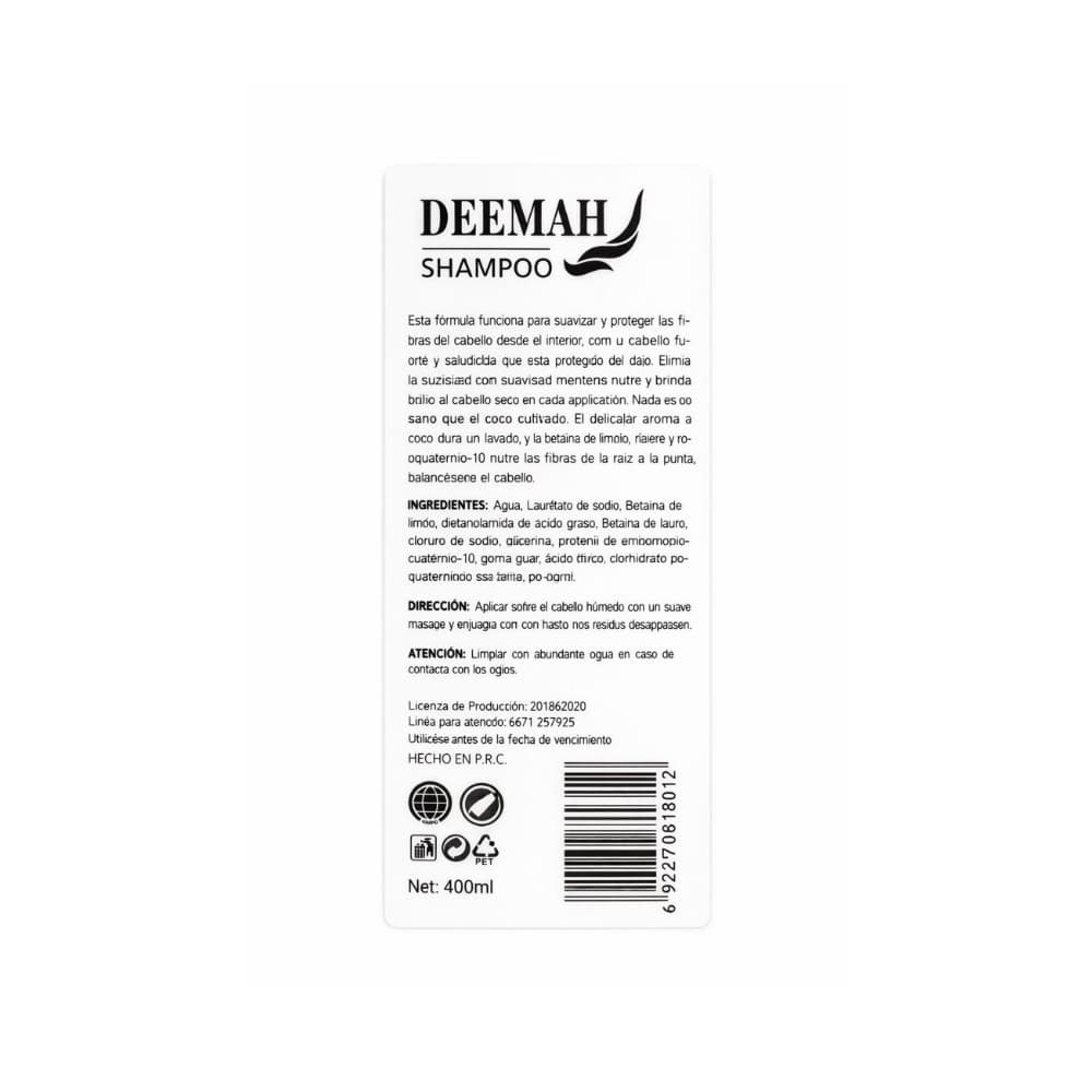 Shampoo 2 en 1 de oliva Deemah (400 ml) - 3