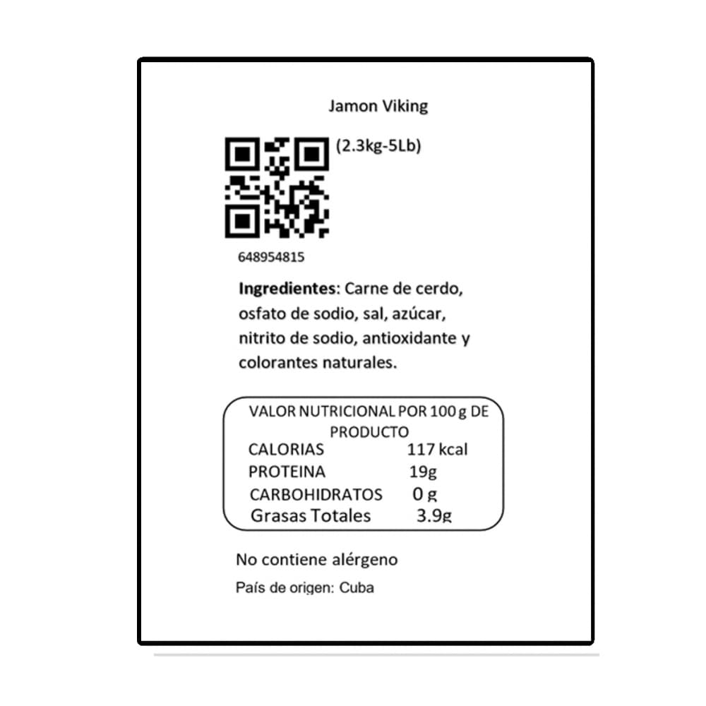 Jamón vicking Y&D Ricos (2.27 kg / 5.0 Lb) - 3