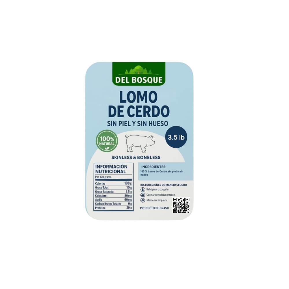 Lomo de cerdo sin piel y sin hueso Del Bosque (1.59 kg / 3.5 lb) - 2