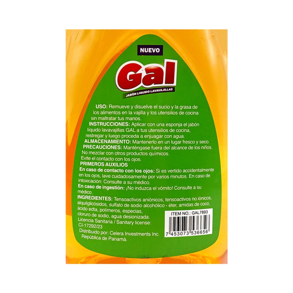 Jabón líquido lavavajillas aroma a jazmín Gal (750 ml) - 3
