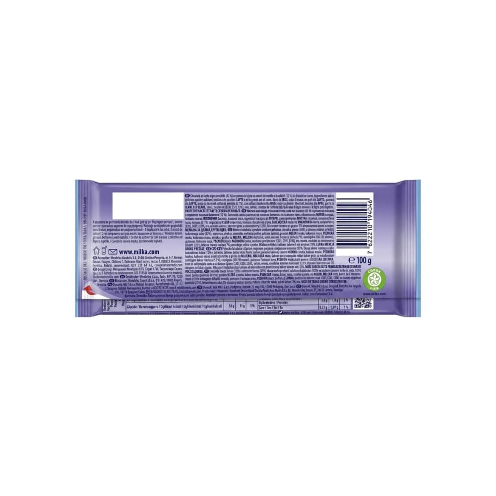 Tableta de chocolate con crema de leche y trozos de galletas de cacao Oreo Milka (100 g / 3.52 oz) - 2
