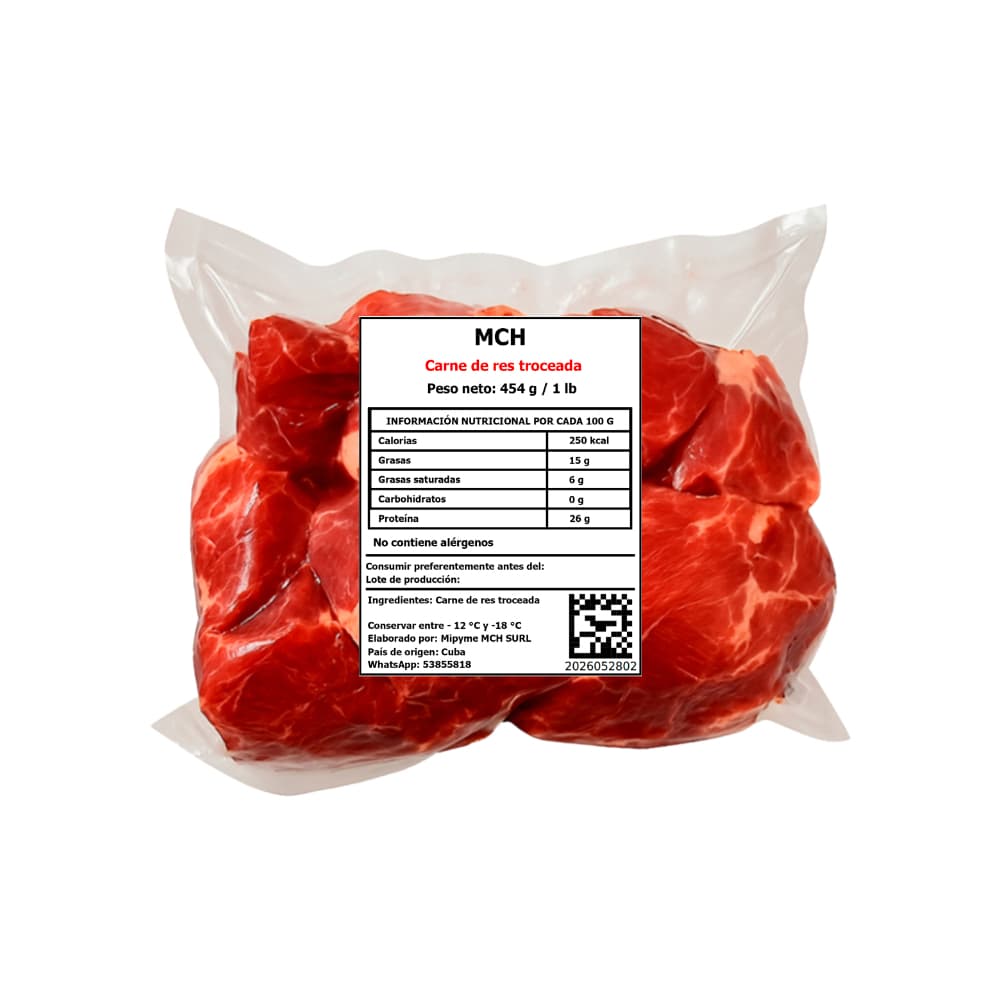 Carne de res troceada MCH (454 g / 1 lb)