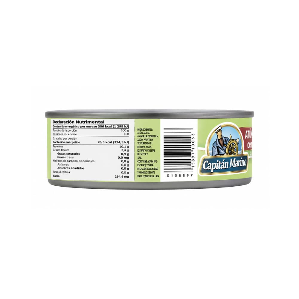 Atún desmenuzado con 20% de soya en agua con aceite Capitán Marino (120 g / 4.2 oz) - 2