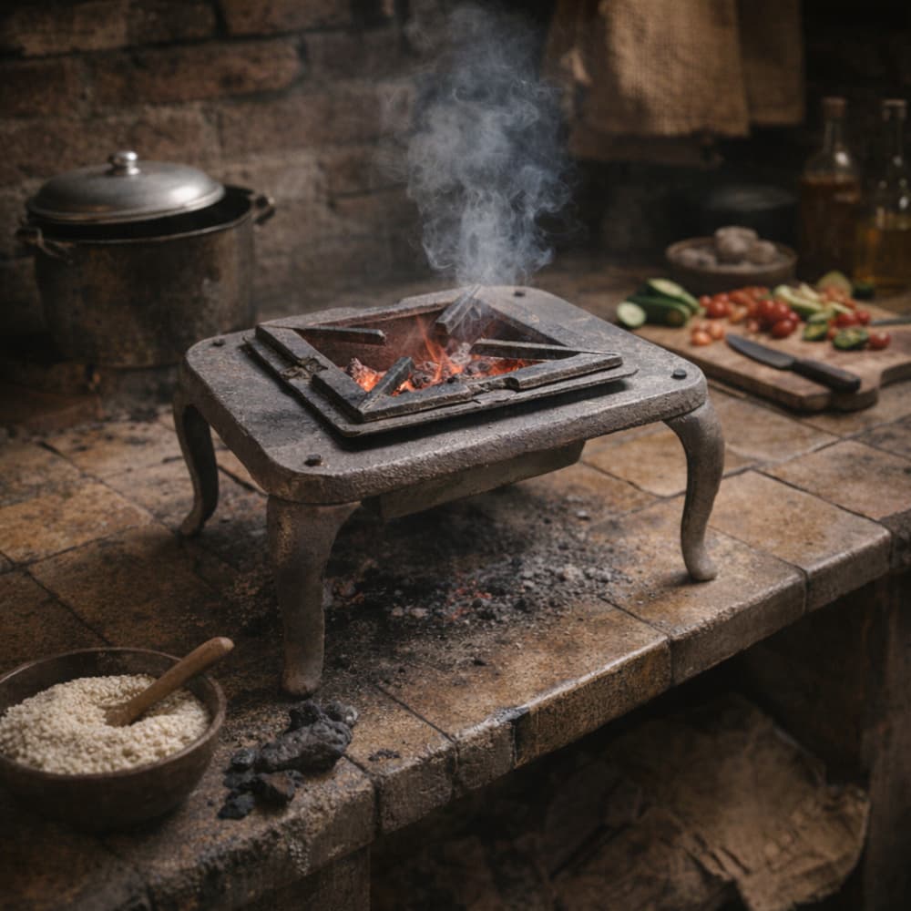 Cocina pequeña de carbón de 1 hornilla - 4