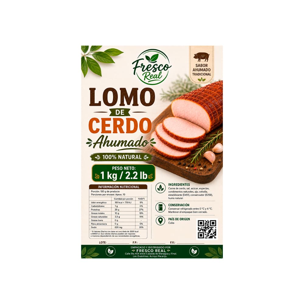 Lomo de cerdo ahumado Fresco Real (1 kg / 2.2 lb) - 2