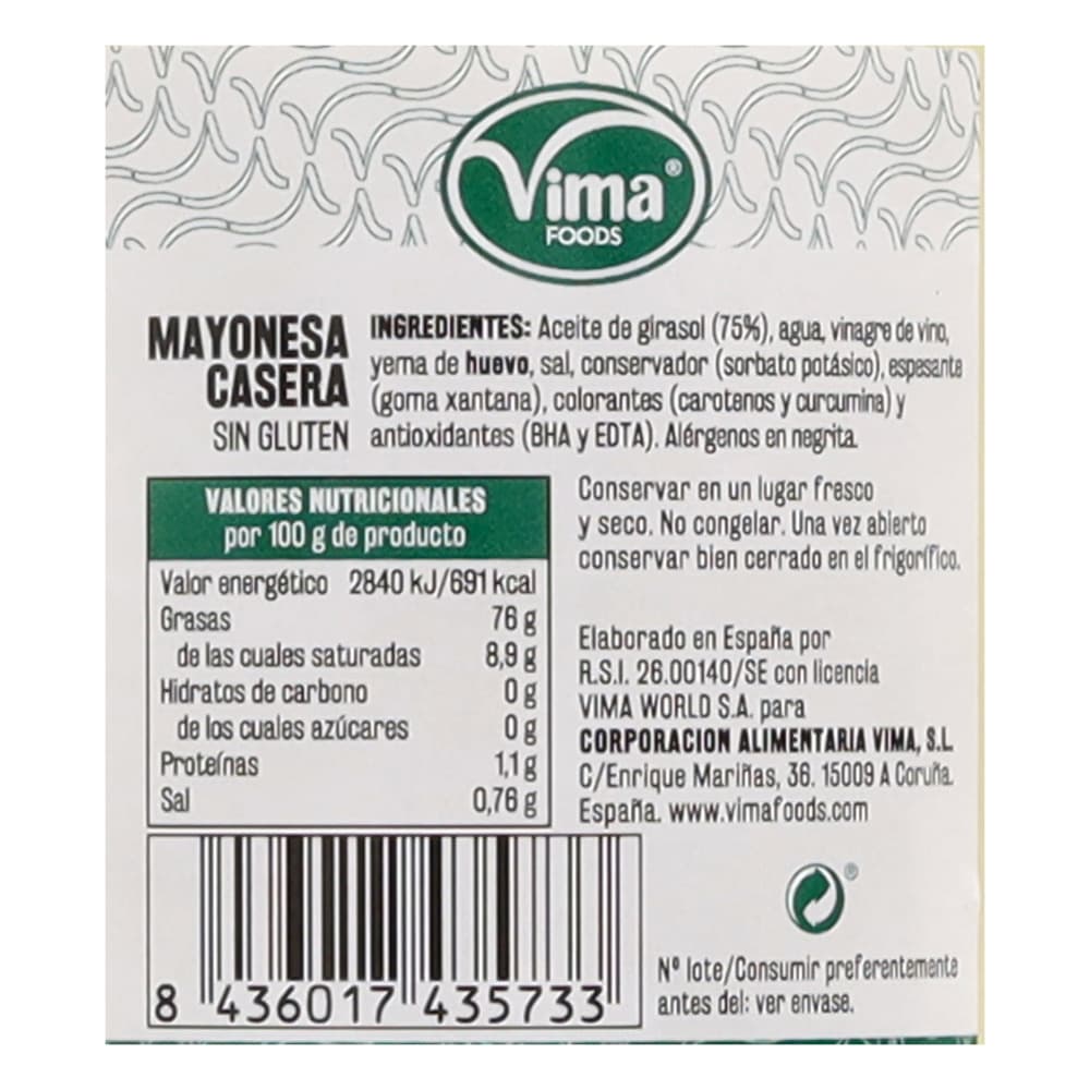 Mayonesa casera Vima Foods (450 ml) - 3