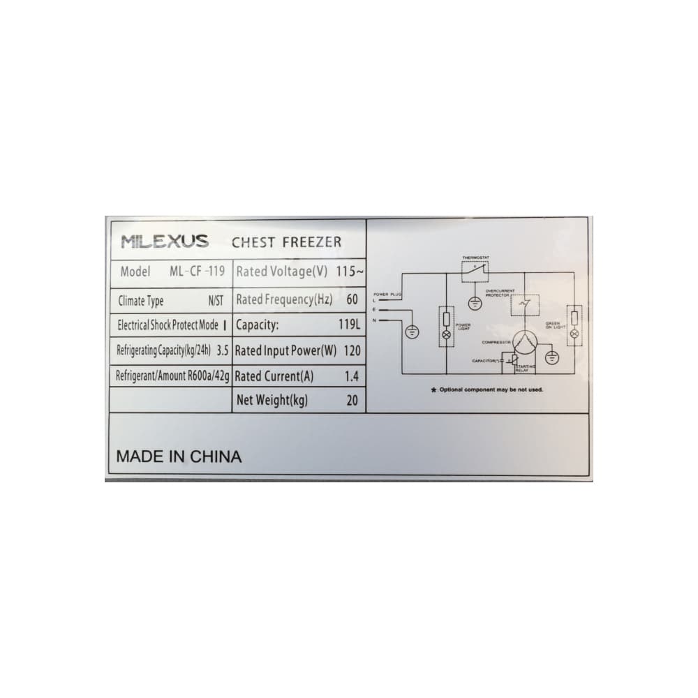 Congelador horizontal -freezer- de 4.2 pies cúbicos Milexus ML-CF-119 - 6