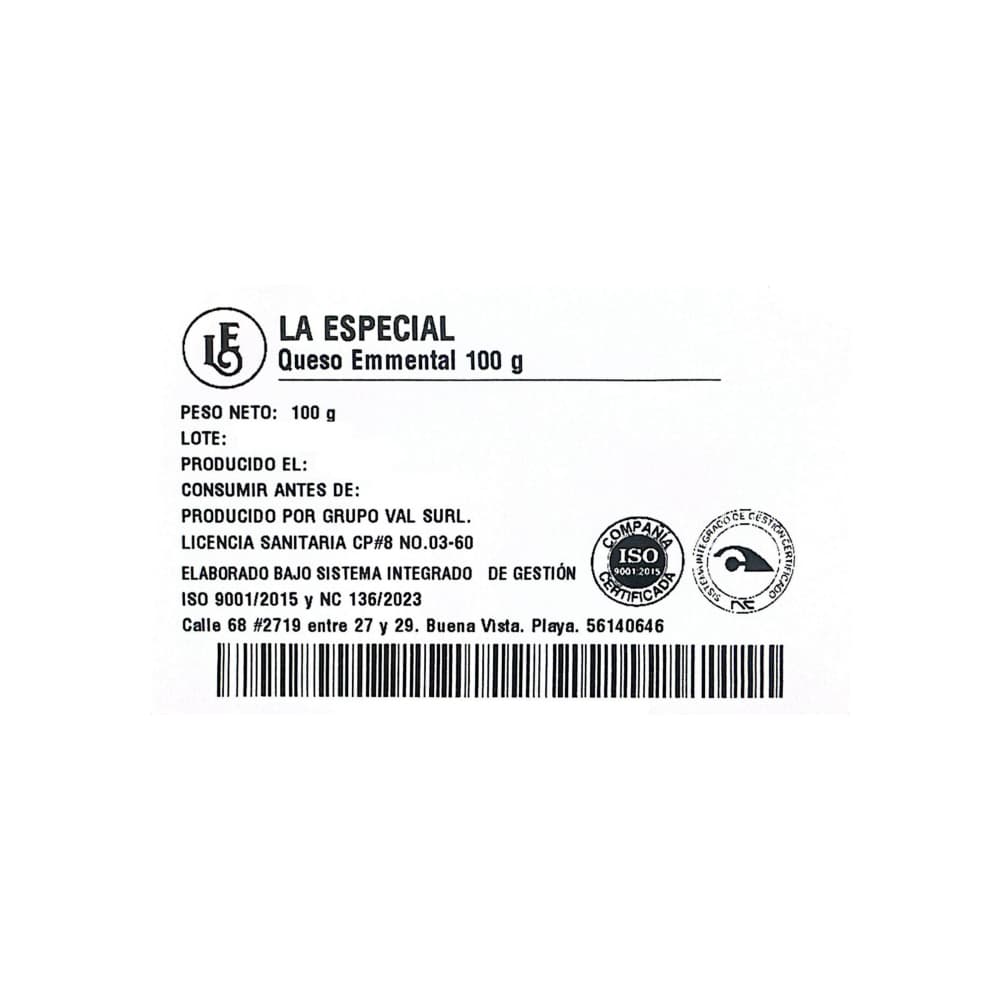 Queso Emmental lasqueado La Especial (100 g / 3.5 oz) - 2