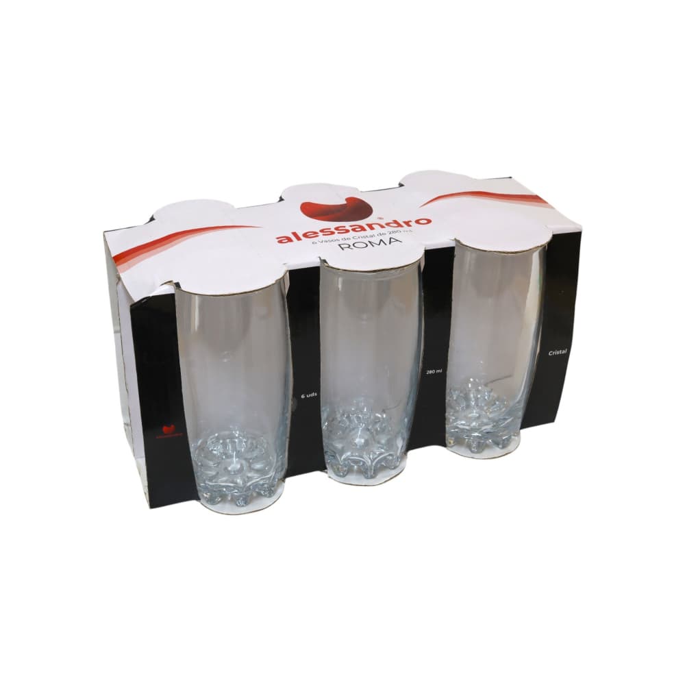 Juego de 6 vasos cristal agua Roma 280 ml Alessandro - 3