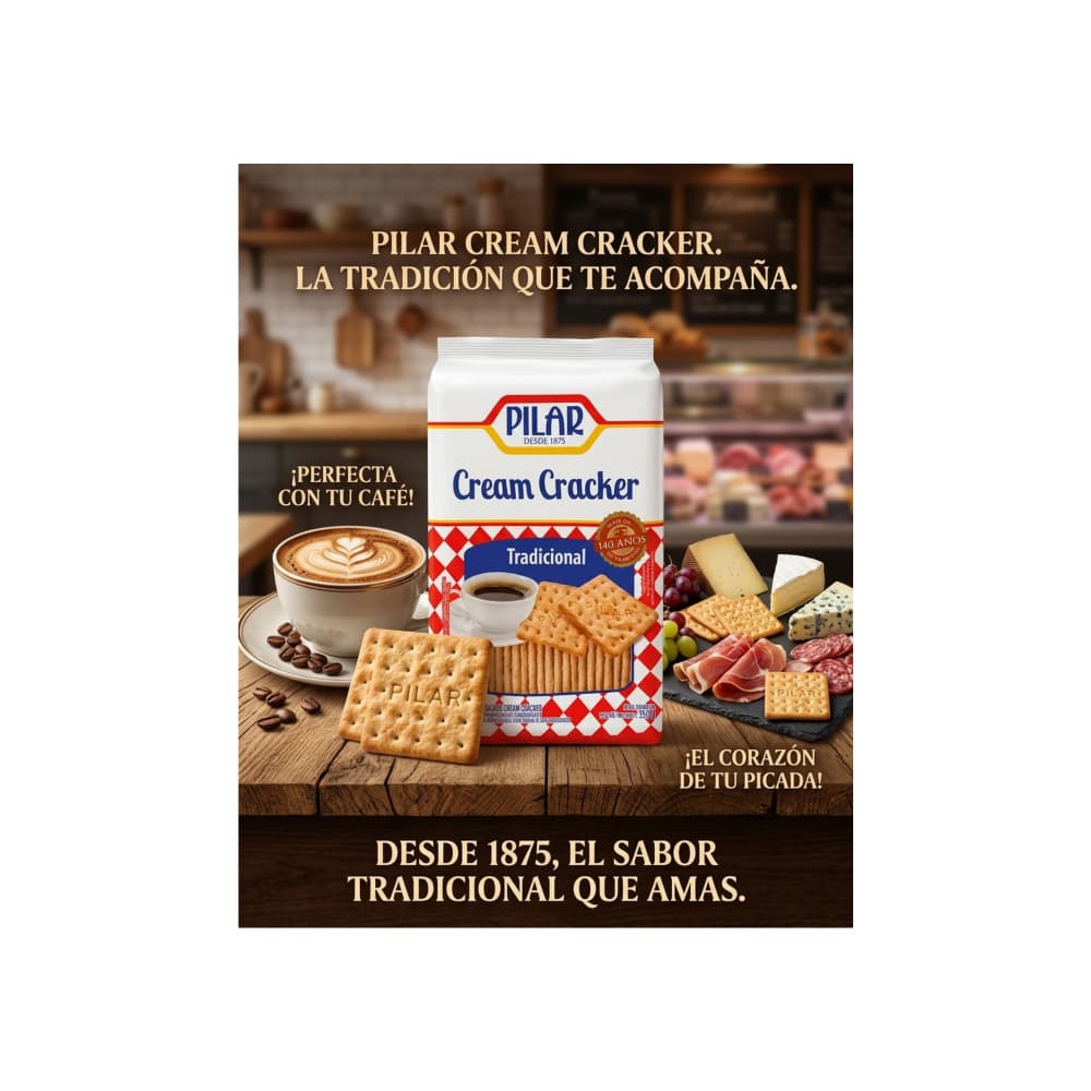 Galletas saladas cream cracker tradicional Pilar (350 g / 12.3 oz) - 4