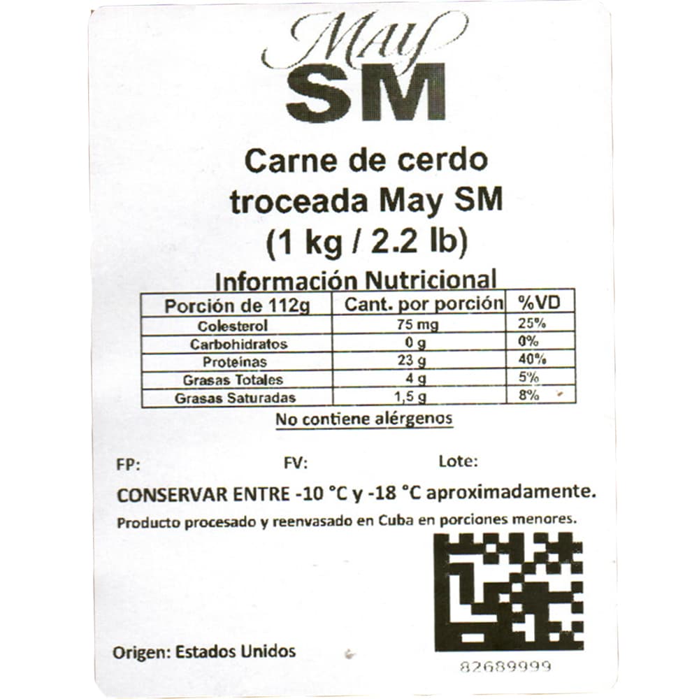 Carne de cerdo troceada May SM (1 kg / 2.2 lb) - 3
