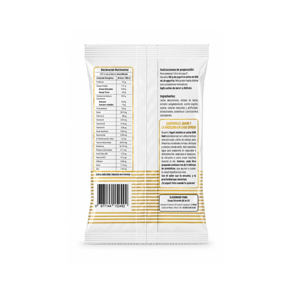 Yogurt en polvo bebible sabor natural KDM Gold (150 g / 5.29 oz) - 2
