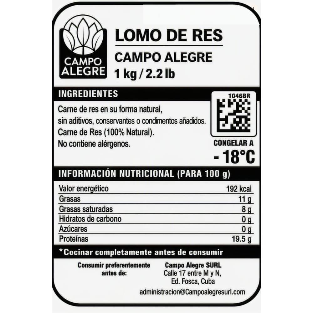 Lomo de res Campo Alegre (1 kg / 2.2 lb) - 2
