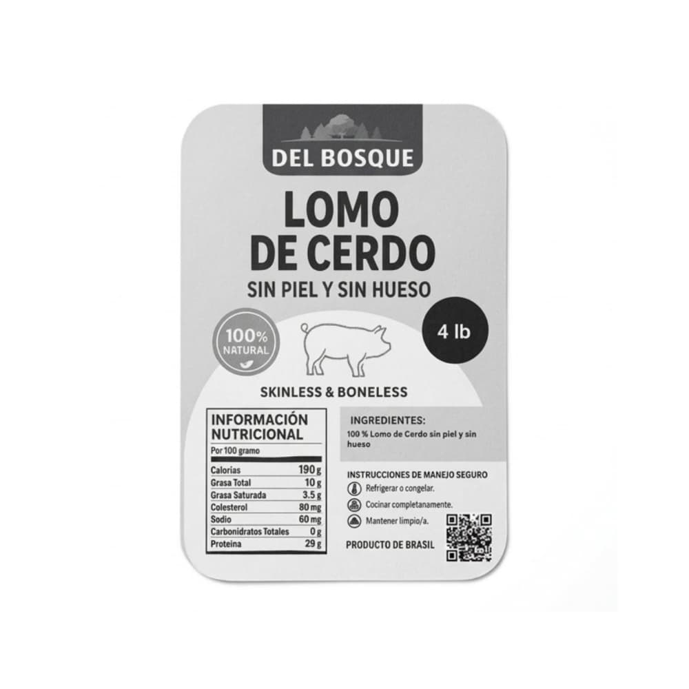 Lomo de cerdo sin piel y sin hueso Del Bosque (1.82 kg / 4 lb) - 5