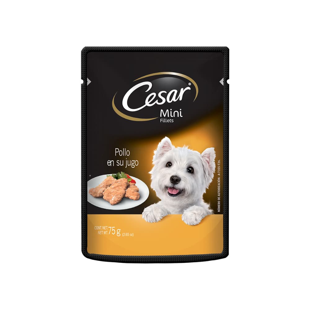 Alimento para perro pollo en su jugo Mini Filetes Cesar (75 g / 2.65 oz)