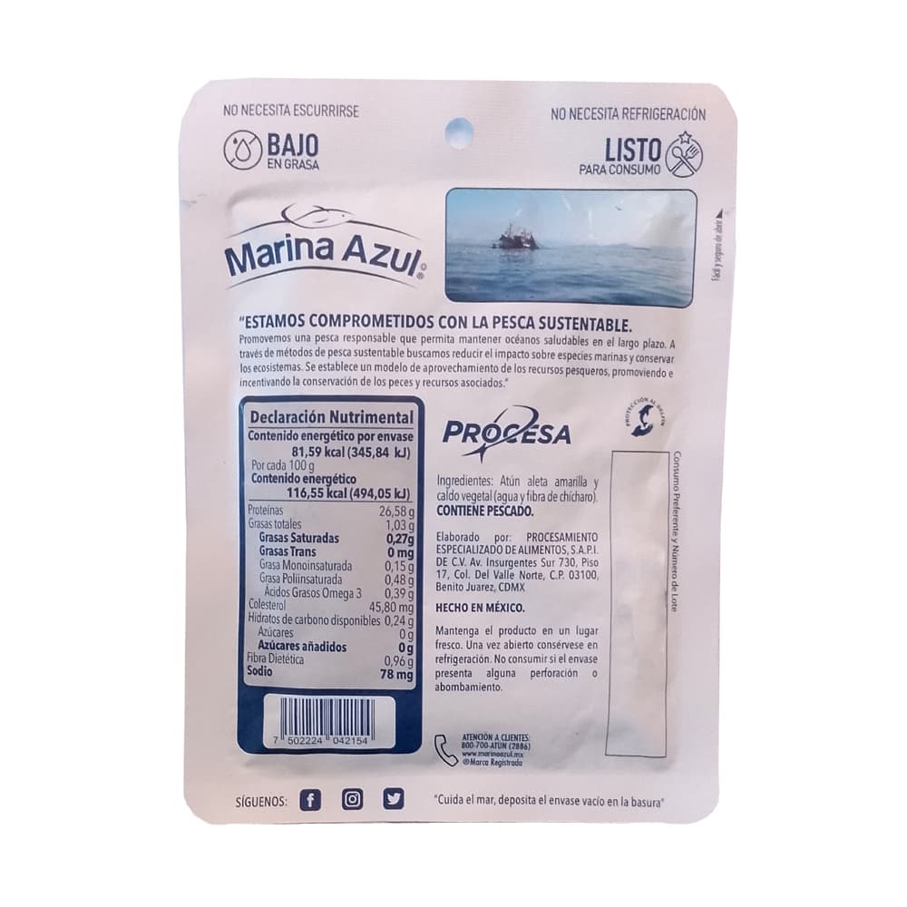 Atún en trozos en agua bajo en sodio Marina Azul (74 g / 2.61 oz) - 2